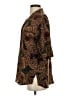 Krizia 100% Silk Animal Print Brown 3/4 Sleeve Silk Top Size 4 - photo 5