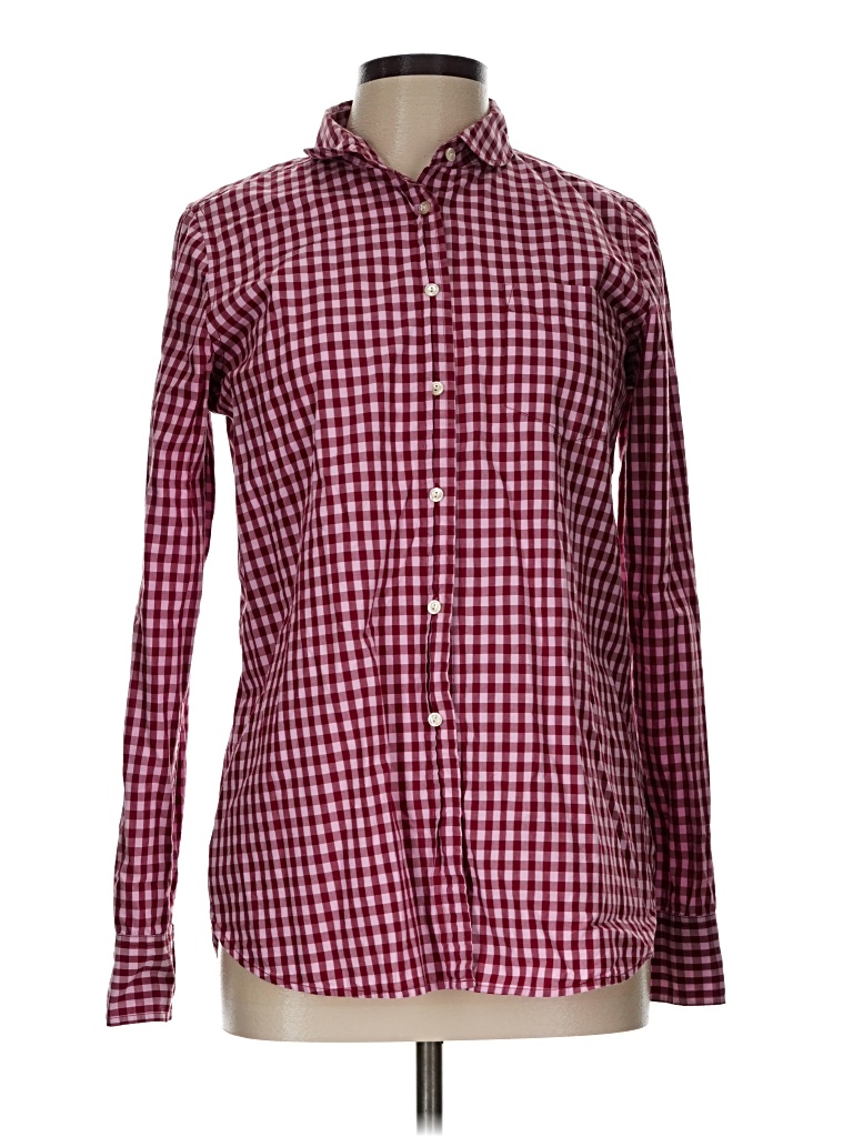 Pre-owned Jcrew Long Sleeve Button Down Shirt In Burgundy