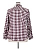 Sandra Ingrish Checkered-gingham Burgundy Long Sleeve Button-Down Shirt Size 18 - photo 2