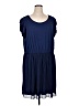 Fervour 100% Polyester Solid Blue Casual Dress Size XL - photo 1