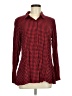 IZOD Checkered-gingham Red Long Sleeve Button-Down Shirt Size M - photo 1