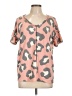 Vanilla Bay Animal Print Pink Short Sleeve Blouse Size L (estimated) - photo 1