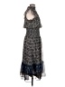 Aqua 100% Polyester Paisley Blue Casual Dress Size L - photo 4