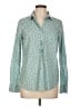 J.Crew 100% Cotton Floral Teal Long Sleeve Blouse Size 10 - photo 1