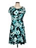 MICHAEL Michael Kors 100% Polyester Print Teal Cocktail Dress Size L - photo 1