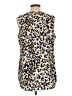 CAbi 100% Polyester Animal Print Ivory Sleeveless Blouse Size L - photo 2