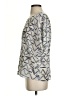 Partimi 100% Silk Silver Short Sleeve Silk Top Size 4 - photo 5