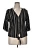 Maurices 100% Rayon Stripes Black 3/4 Sleeve Blouse Size XL - photo 1