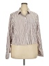 Torrid Stripes Brown Long Sleeve Button-Down Shirt Size 2X Plus (2) - photo 1
