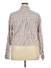 Torrid Stripes Brown Long Sleeve Button-Down Shirt Size 2X Plus (2) - photo 2