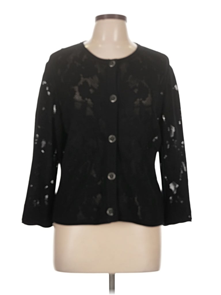 Pre-owned St John 3/4 Sleeve Blouse In Black