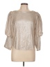 Gracia Metallic Silver 3/4 Sleeve Top Size L - photo 1