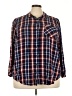 Torrid 100% Rayon Plaid Blue 3/4 Sleeve Button-Down Shirt Size 4X Plus (4) - photo 1