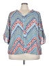 New Directions 100% Polyester Blue 3/4 Sleeve Blouse Size 3X - photo 1