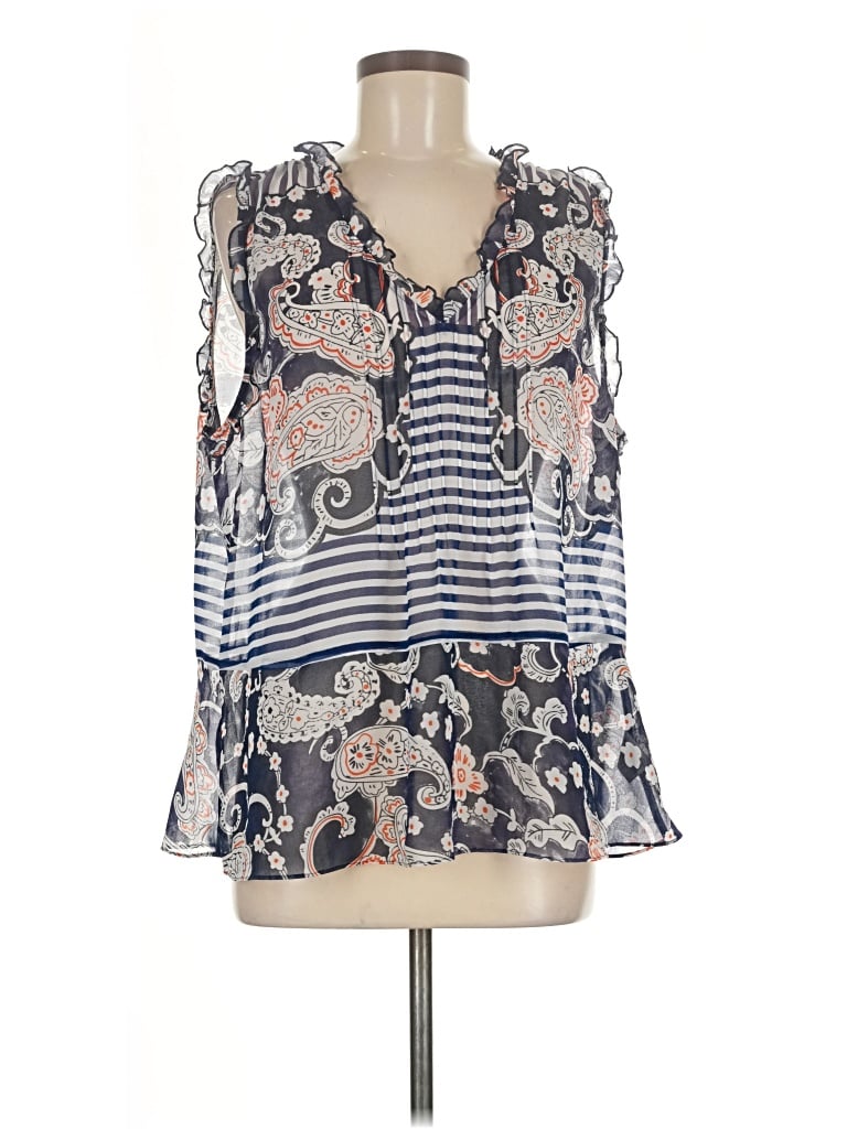 Pre-owned Cabi Long Sleeve Blouse In Blue