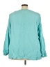 Lane Bryant 100% Rayon Teal Long Sleeve Blouse Size 28 - photo 2