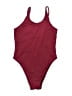Assorted Brands Solid Burgundy One Piece Swimsuit Size LgEstimated - photo 1