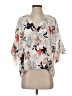 Parker 100% Polyester Floral Multi Color Gray 3/4 Sleeve Blouse Size XS - photo 1