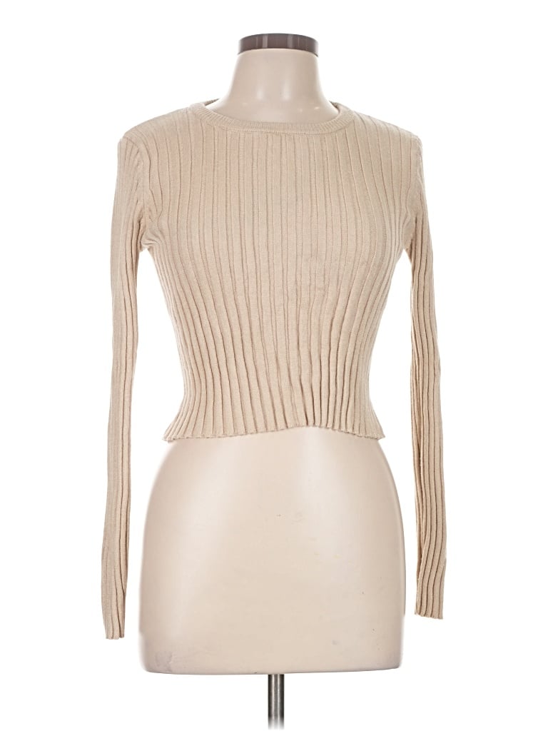 Pre-owned Active Usa Turtleneck Sweater In Tan