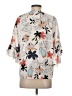 Parker 100% Polyester Floral Multi Color Gray 3/4 Sleeve Blouse Size XS - photo 2