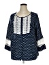 Intro 100% Cotton Blue 3/4 Sleeve Blouse Size XL - photo 1