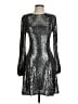 Aqua Metallic Silver Cocktail Dress Size S - photo 1