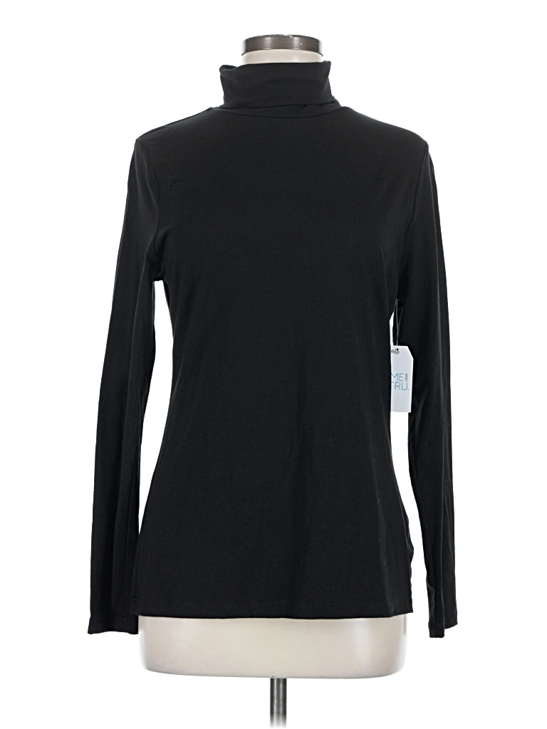 Pre-owned Time And Tru Long Sleeve Turtleneck In Black