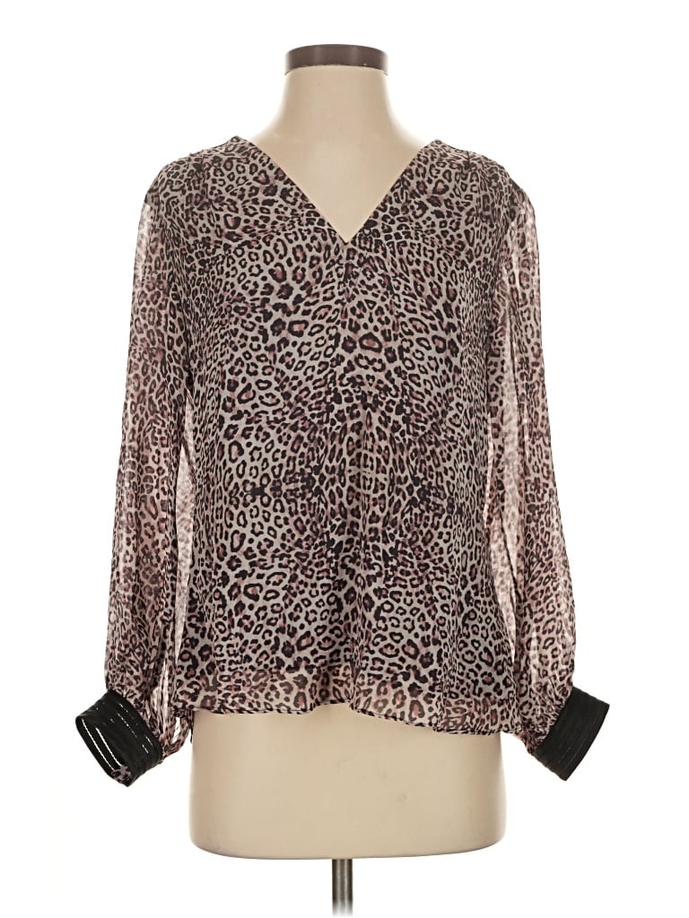 Pre-owned Hale Bob 3/4 Sleeve Blouse In Brown