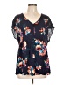 Torrid 100% Rayon Blue Short Sleeve Blouse Size Lg Plus (0) - photo 1