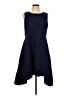Elle Solid Blue Casual Dress Size 12 - photo 1