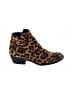 Top Moda Animal Print Brown Tan Ankle Boots Size 7 - photo 1