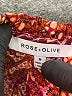 Rose + Olive Animal Print Burgundy Short Sleeve Blouse Size M - photo 7