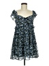 Miami 100% Polyester Floral Blue Cocktail Dress Size M - photo 1