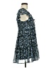 Miami 100% Polyester Floral Blue Cocktail Dress Size M - photo 4