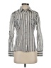 Tory Burch Stripes Silver Long Sleeve Button-Down Shirt Size 4 - photo 1