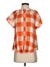 Maeve Checkered-gingham Orange Short Sleeve Blouse Size S - photo 1