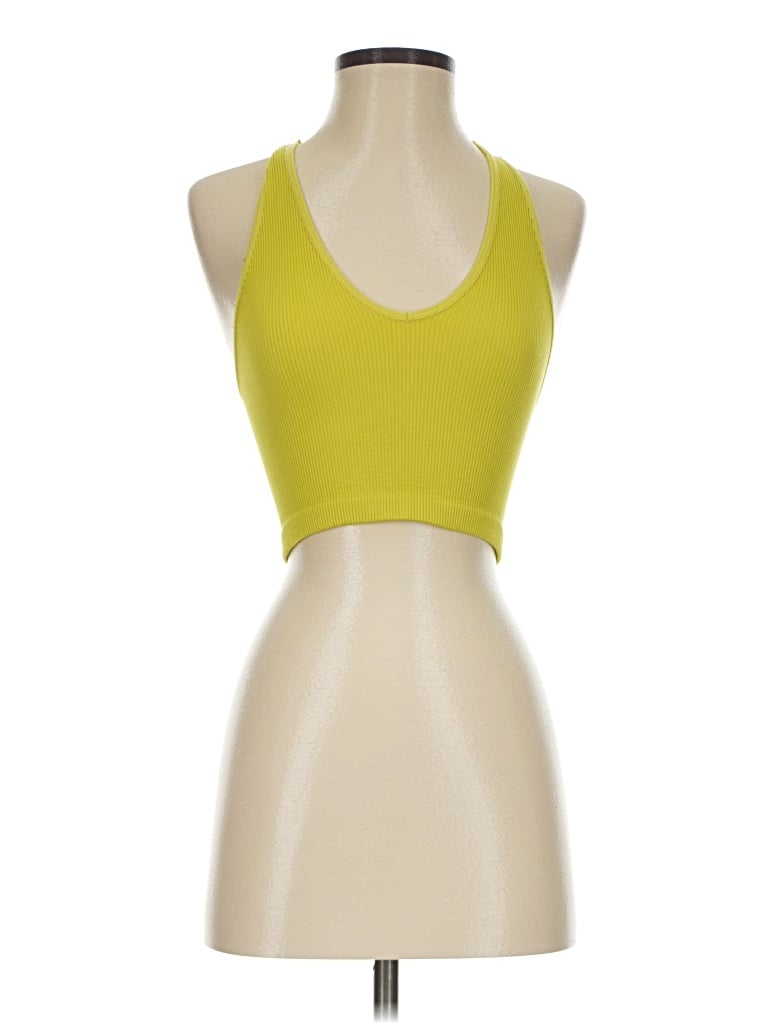 Pre-owned Assorted Brands Tank Top Yellow Halter Neckline Tops