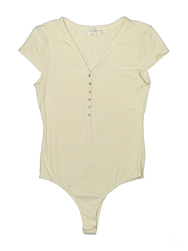 Pre-owned Dress Forum Bodysuit In Tan