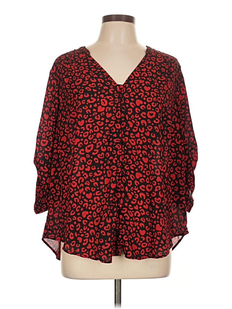 Pre-owned Torrid 3/4 Sleeve Blouse In Red
