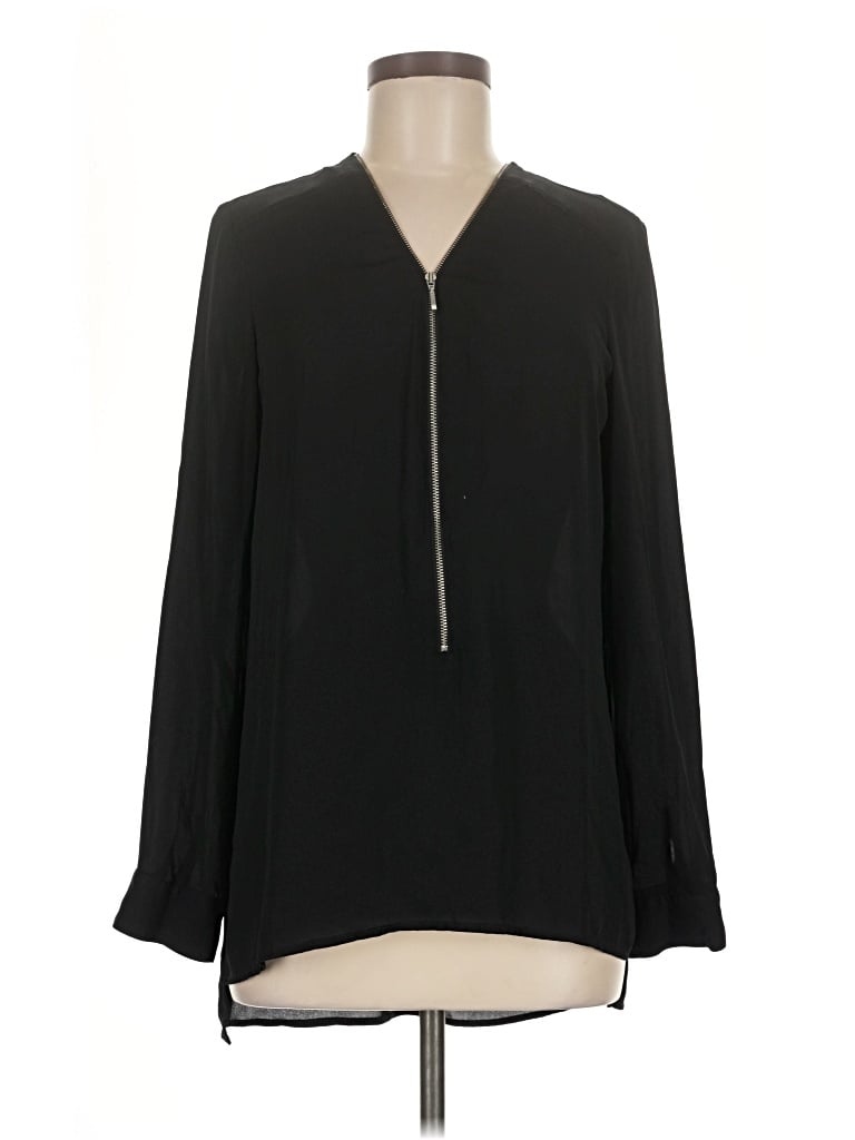 Pre-owned Trouve Long Sleeve Blouse In Black