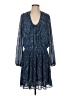 MICHAEL Michael Kors 100% Acrylic Paisley Blue Casual Dress Size M - photo 1