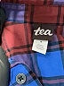 Tea 100% Cotton Plaid Blue Long Sleeve Button-Down Shirt Size 4 - photo 3