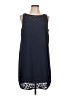 Apt. 9 Solid Blue Casual Dress Size L - photo 1