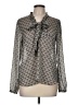Ann Taylor LOFT 100% Polyester Gray Long Sleeve Blouse Size M - photo 1