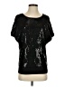 Lux 100% Polyester Black Short Sleeve T-Shirt Size S - photo 1