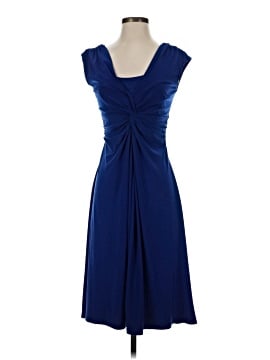 chaps blue dress CHAPS Navy Faux-Wrap Short-Sleeve Midi Dress main image 1