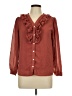 MAX 100% Polyester Brown Long Sleeve Blouse Size 12 - photo 1