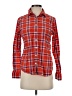 Lands' End Canvas Plaid Orange Long Sleeve Button-Down Shirt Size S - photo 1