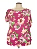 Assorted Brands Floral Pink Short Sleeve T-Shirt Size 3X - photo 1