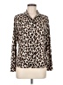 Anatomie Animal Print Ivory Long Sleeve Blouse Size M - photo 1
